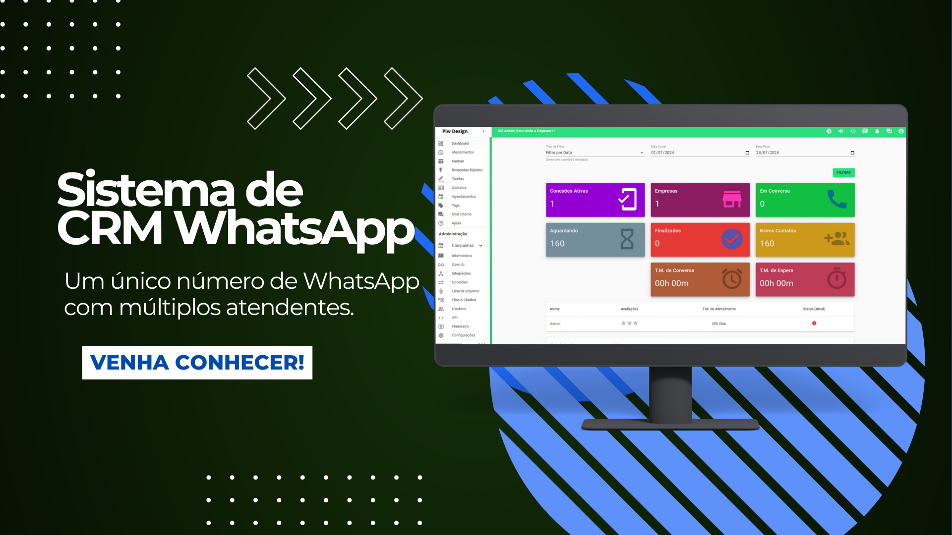 Sistema CRM para WhatsApp Whaticket PRO